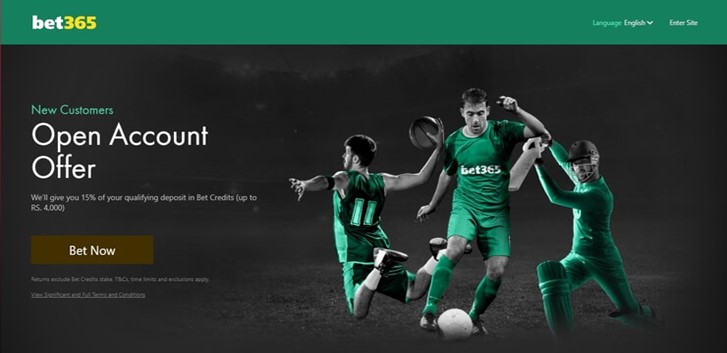 A screenshot of bet365 welcome offer