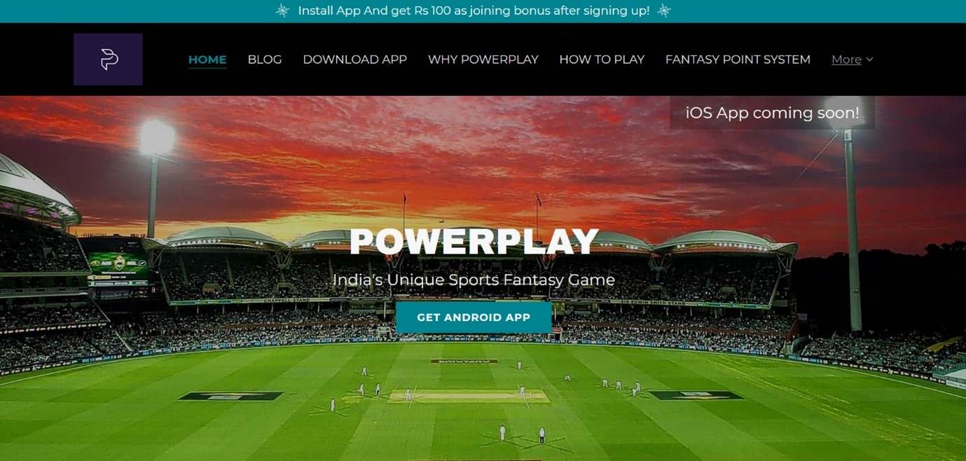 Powerplay Mainpage Screenshot