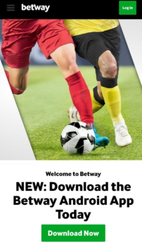 Tangkapan layar aplikasi Betway