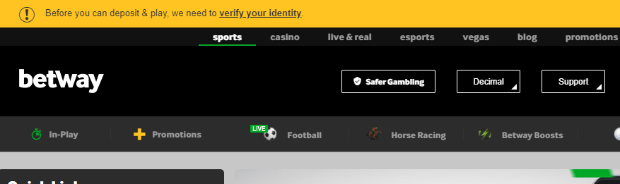 betway how to verify your account with pop-up