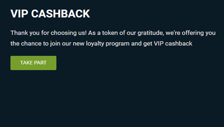 vip cashback on 1xbet screenshot