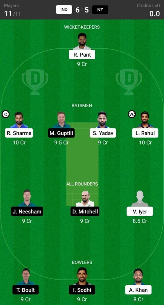 cricket team on dream 11