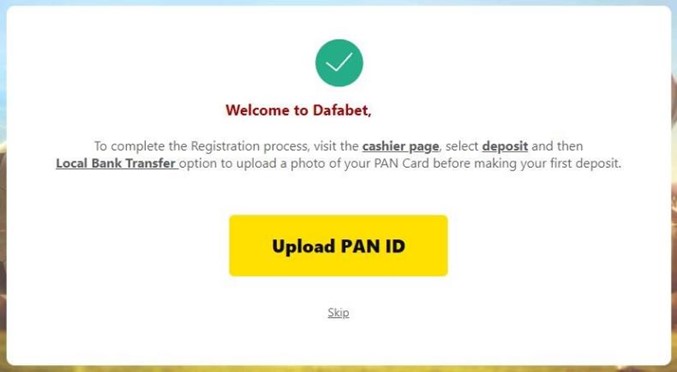 Dafabet-registration