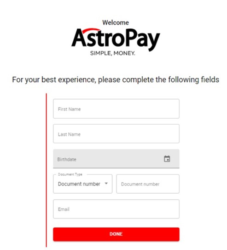 Jendela pendaftaran Astropay