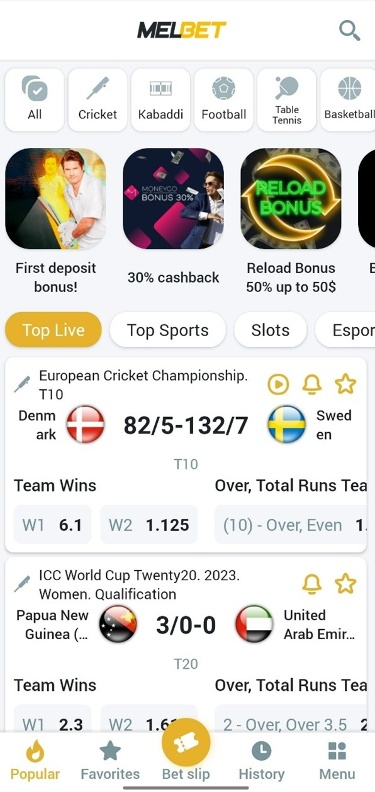 Melbet Mobile app