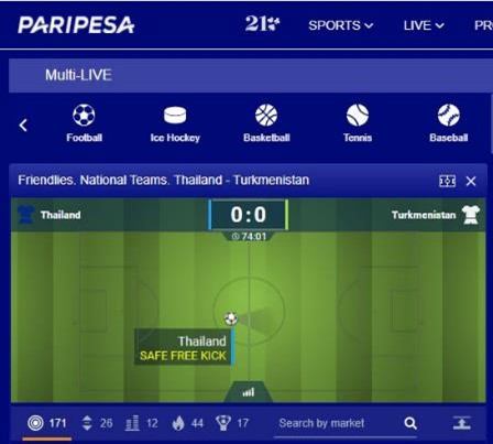 Paripesa live streaming