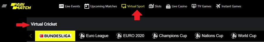 Virtual Sport on Parimatch Website