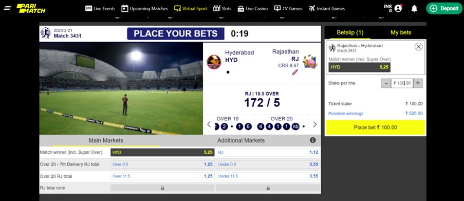 Placing Bets on Parimatch website