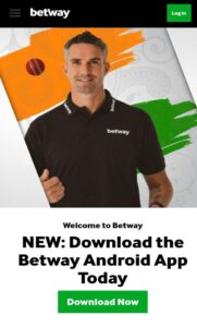 A screenshot of betway app