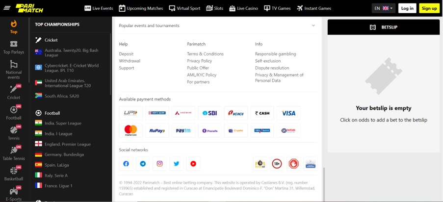 Parimatch Website