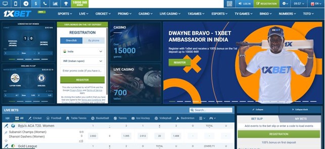1xbet cricket market