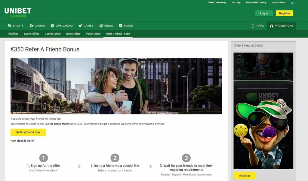 Unibet refer a friend