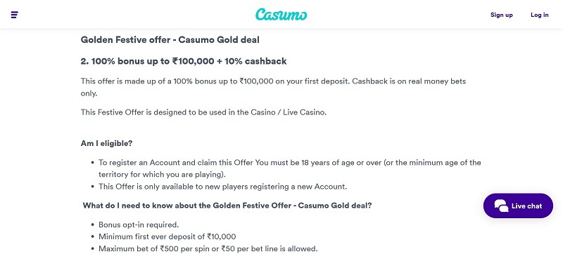 Penawaran casumo-cashback