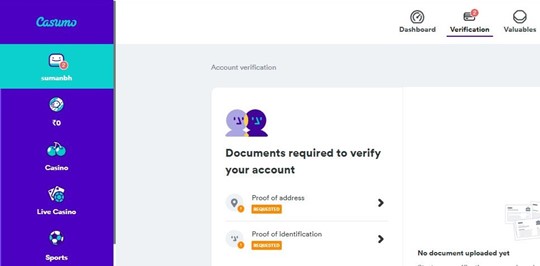 Casumo-account-verification