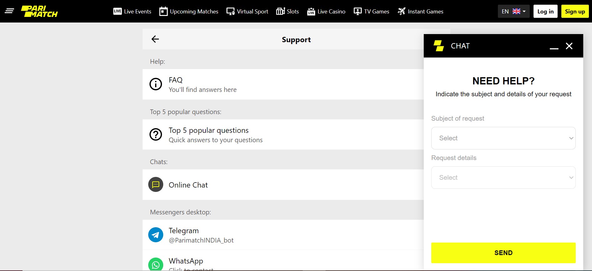 PariMatch-customer-support