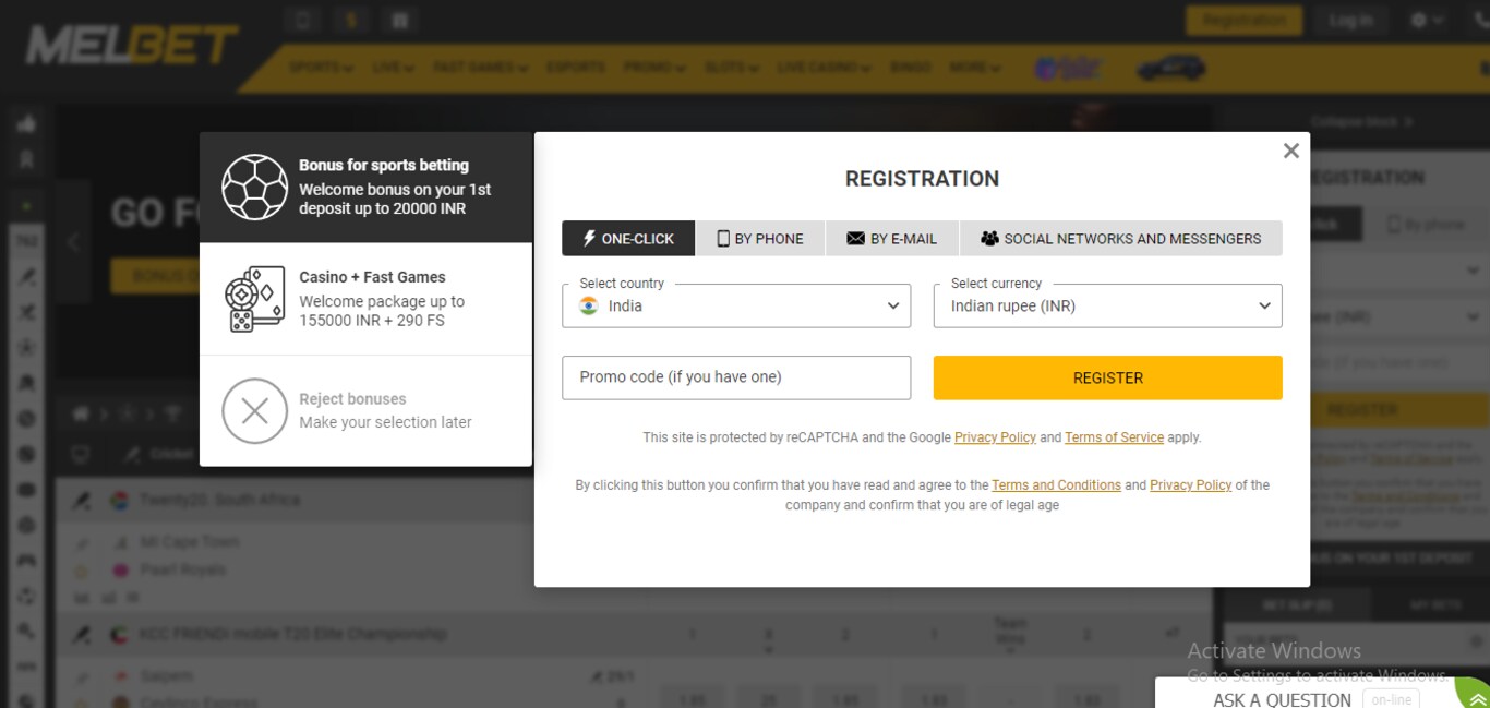 Melbet-registration