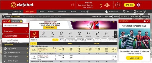 Pasaran sepak bola di Situs web Dafabet
