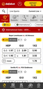 Aplikasi seluler Dafabet menunjukkan pasar sepak bola