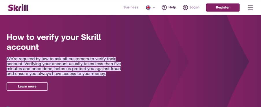 Account verification on skrill website