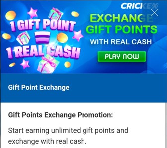 Gift Points Exchange Promotion on Crickex