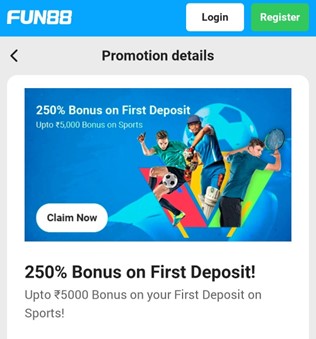 Fun88 Welcome offer