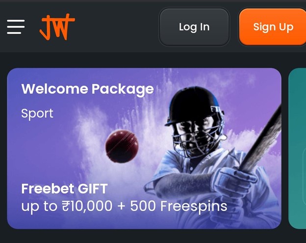 A screenshot showing the welcome offer by Jungliwin