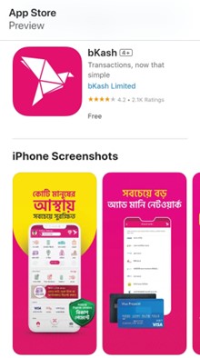 A screenshot of bkash on appstore