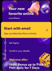 Creating account on Casumo app