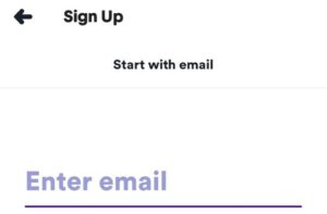Signing up on casumo app