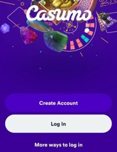 Log in on Casumo app