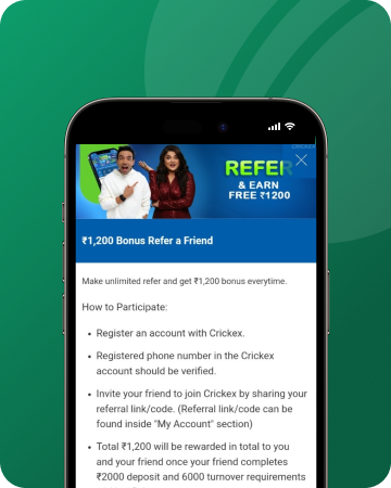 Referral Bonus on Crickex