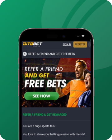 Refer a friend offer on Ditobet