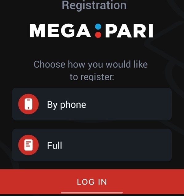 Megapari Registration process