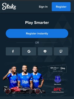 Stake App register screen