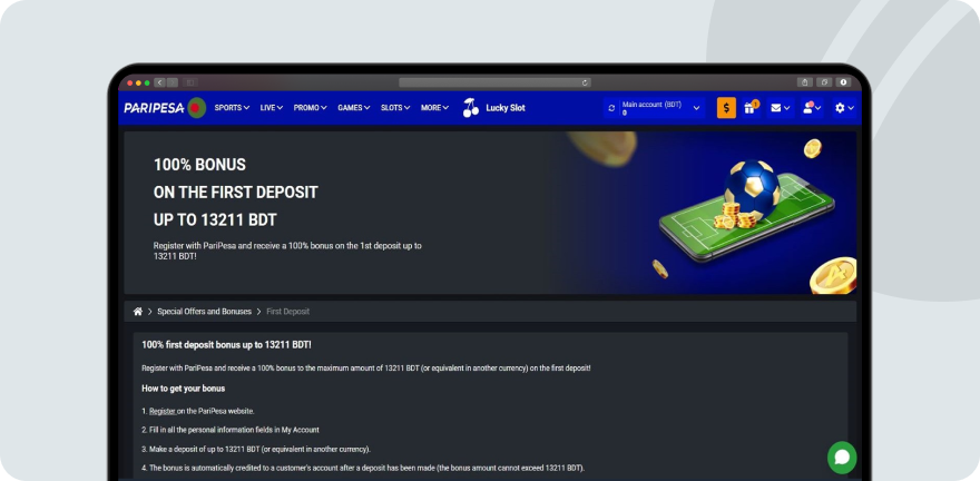 Paripesa Offers Desktop