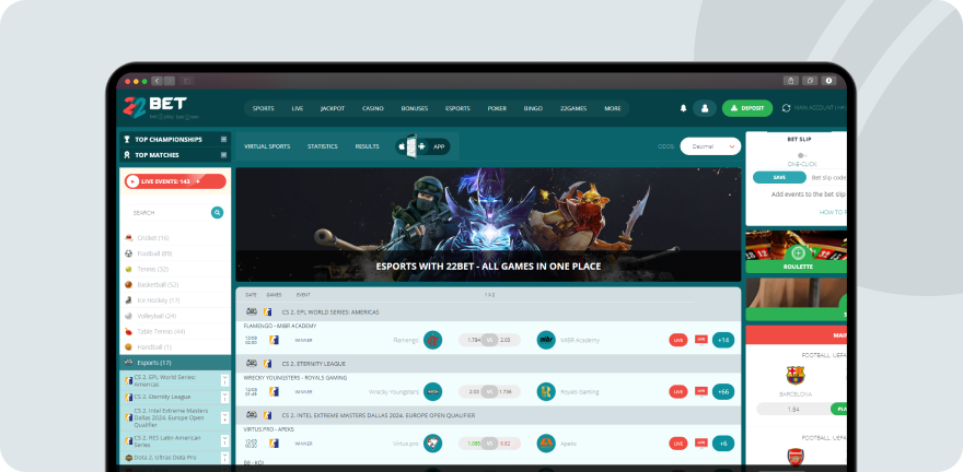 22bet esports 