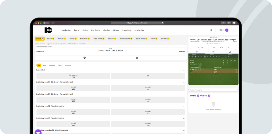 10cric website screenshot