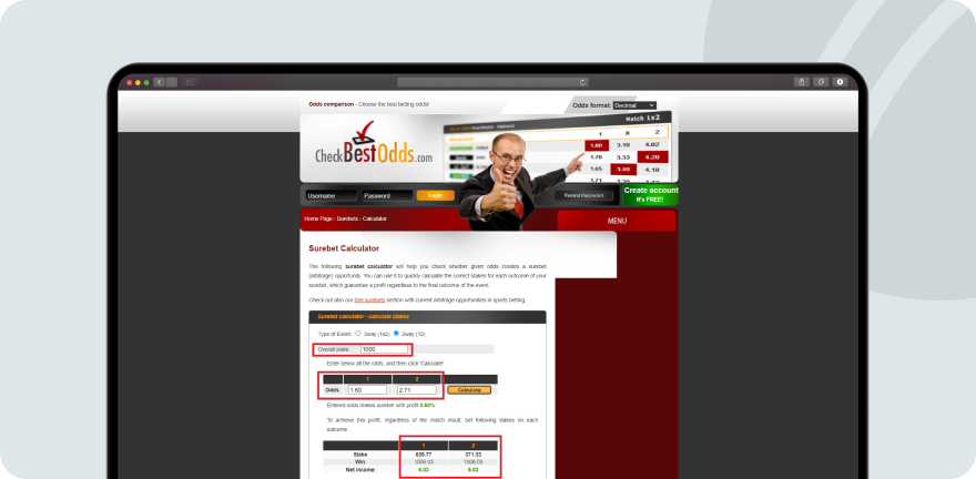 Real Life Example Arb Calculator